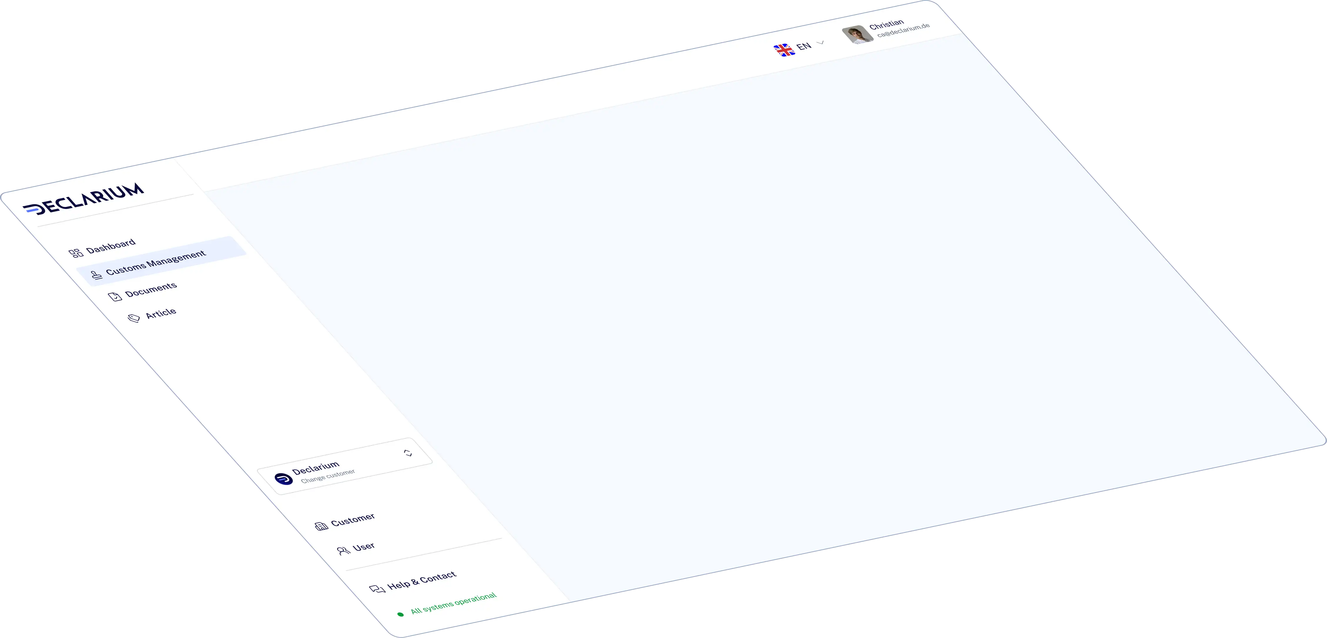 Overview of the Declarium customs dashboard