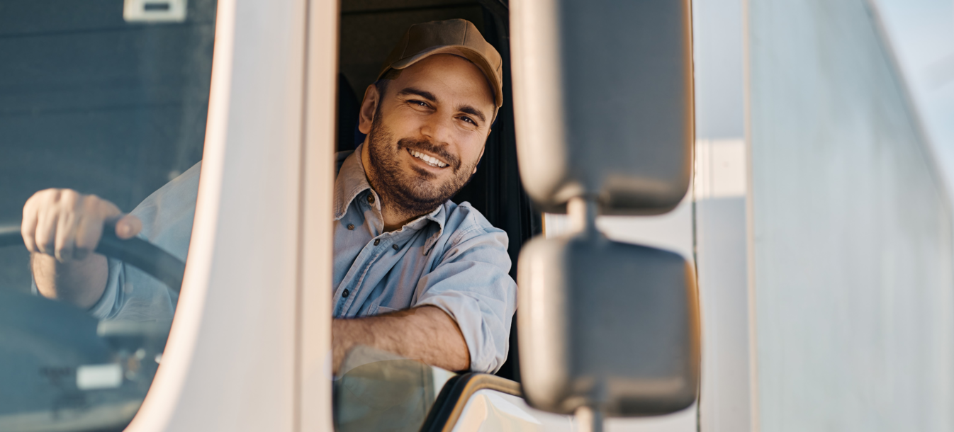 Logistics hub with trucks and containers ready for shipment