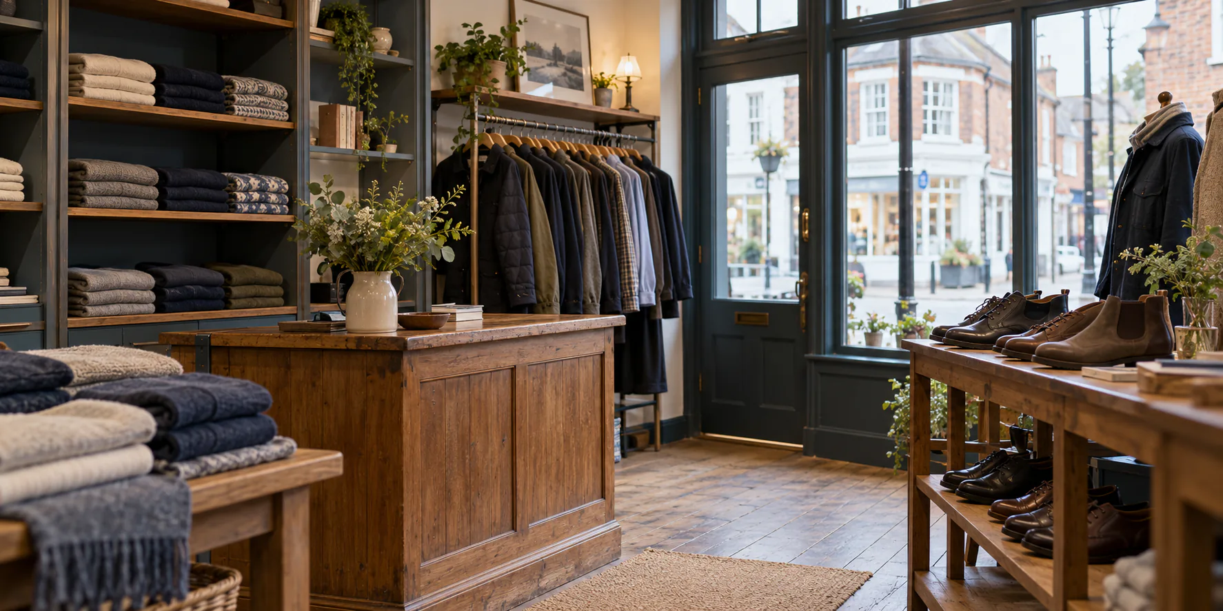 British independent shop with knitwear, jackets and shoes